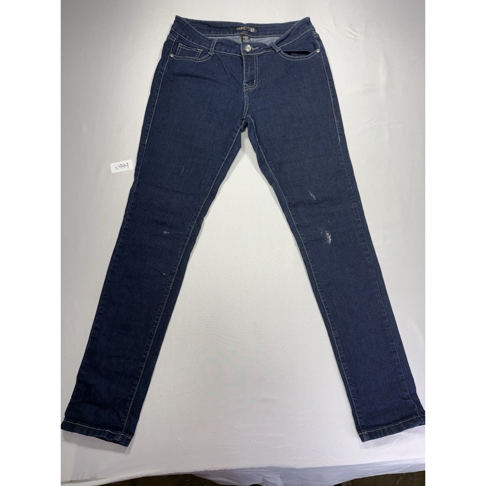 bebe Women's Skinny Jeans Dark Wash Stretch Slim Fit Studded Logo Pockets 9